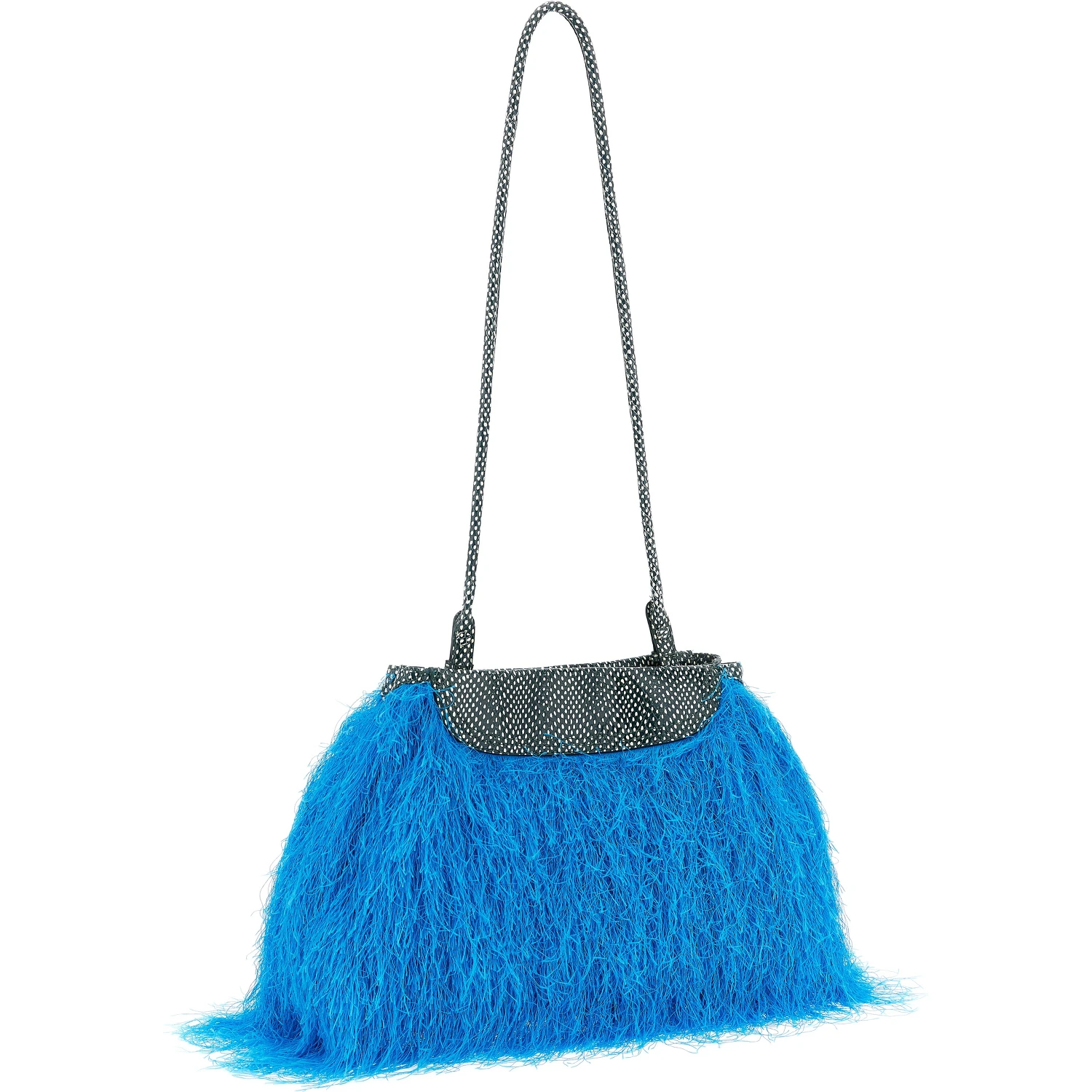 Blue Polyester Clutch Bag