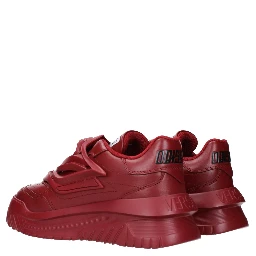 Red Leather Chunky Sneakers