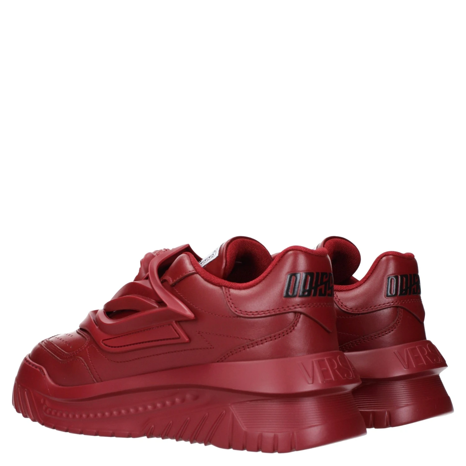 Red Leather Chunky Sneakers