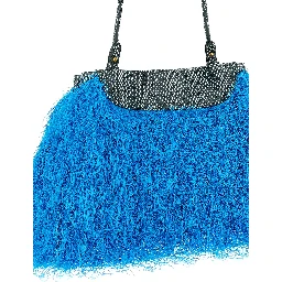 Blue Polyester Clutch Bag
