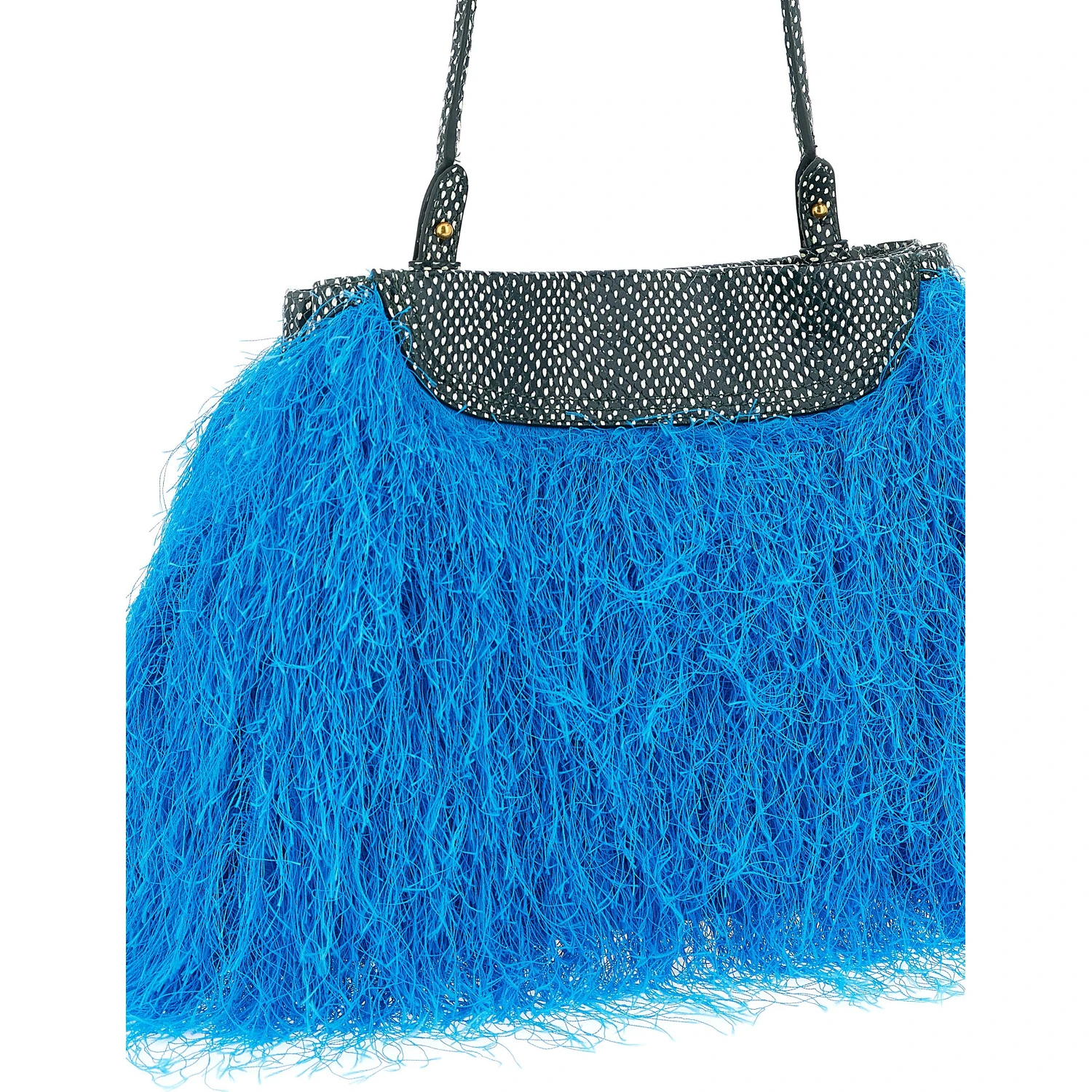 Blue Polyester Clutch Bag