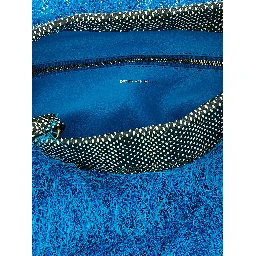 Blue Polyester Clutch Bag