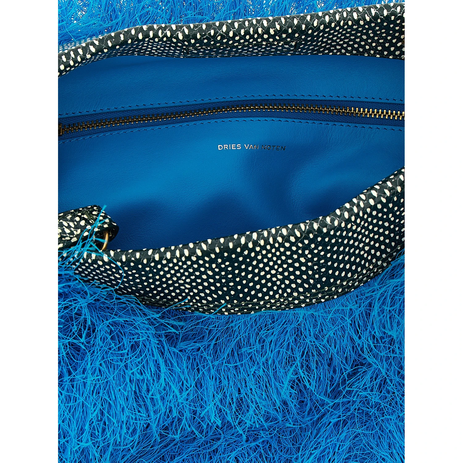 Blue Polyester Clutch Bag
