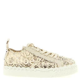 Beige Polyamide Low Top Sneakers
