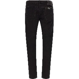 Black Cotton Straight-Leg Jeans