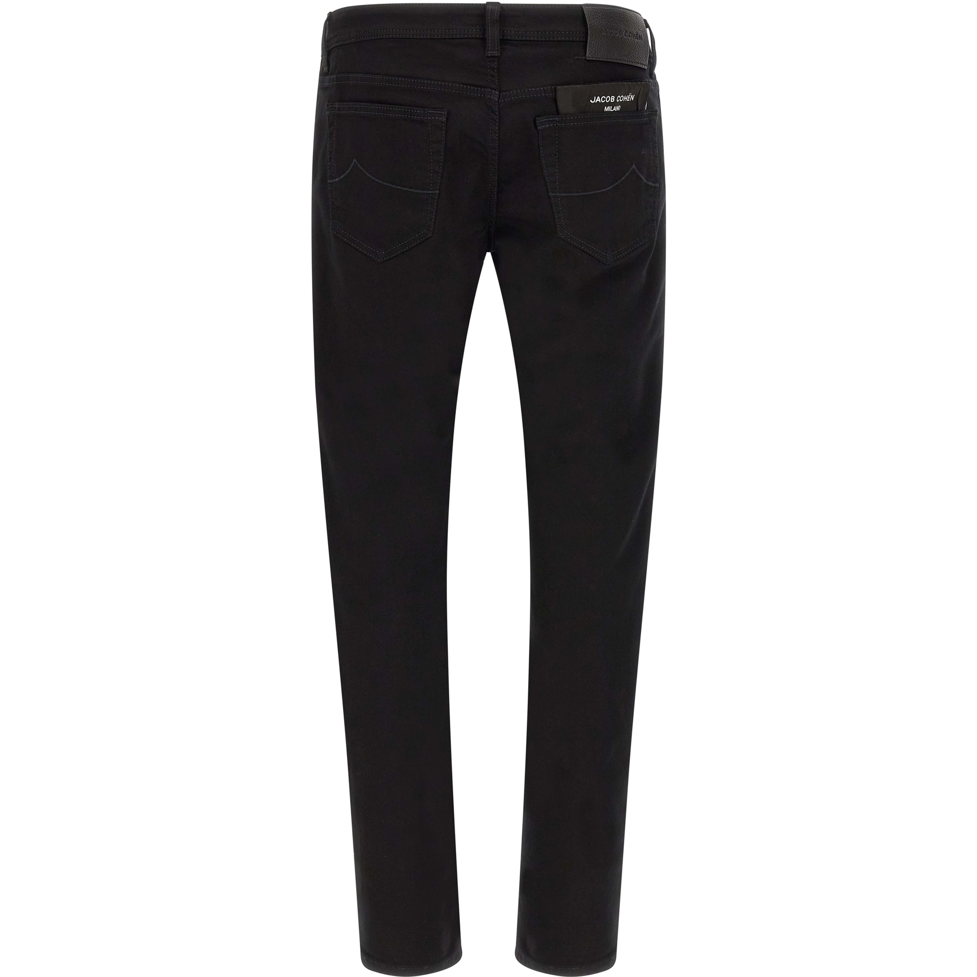 Black Cotton Straight-Leg Jeans