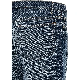 Blue Cotton Straight-Leg Jeans