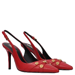 Red Leather High Heel Pumps