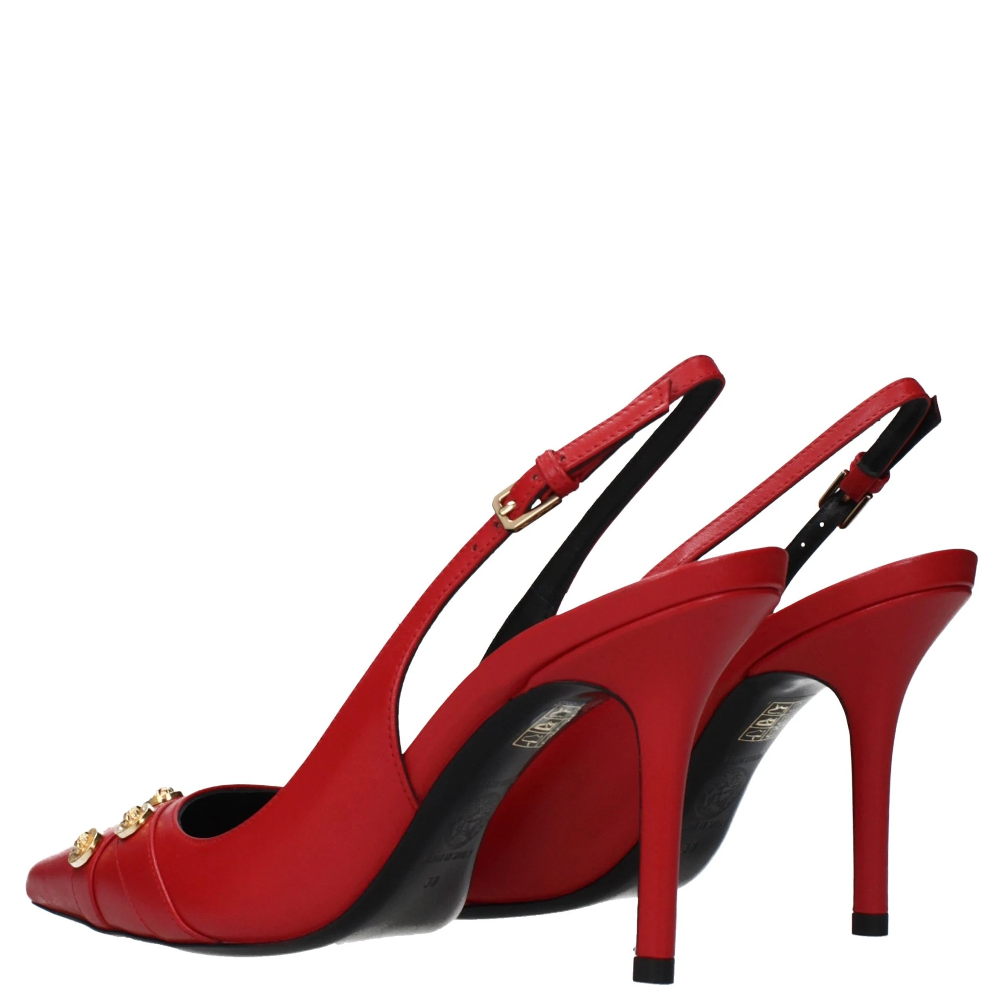 Red Leather High Heel Pumps