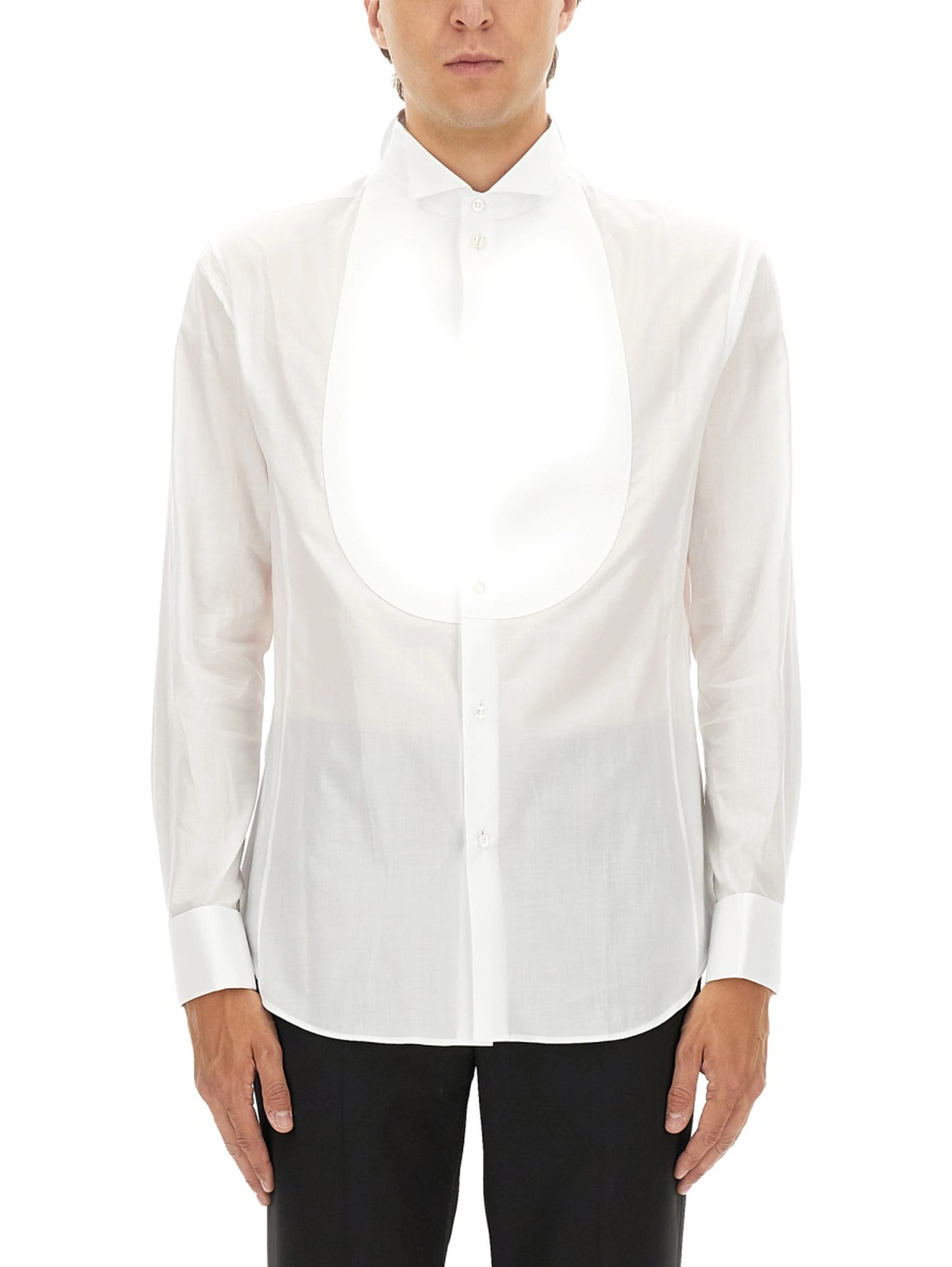 CAMICIA SMOKING IN COTONE