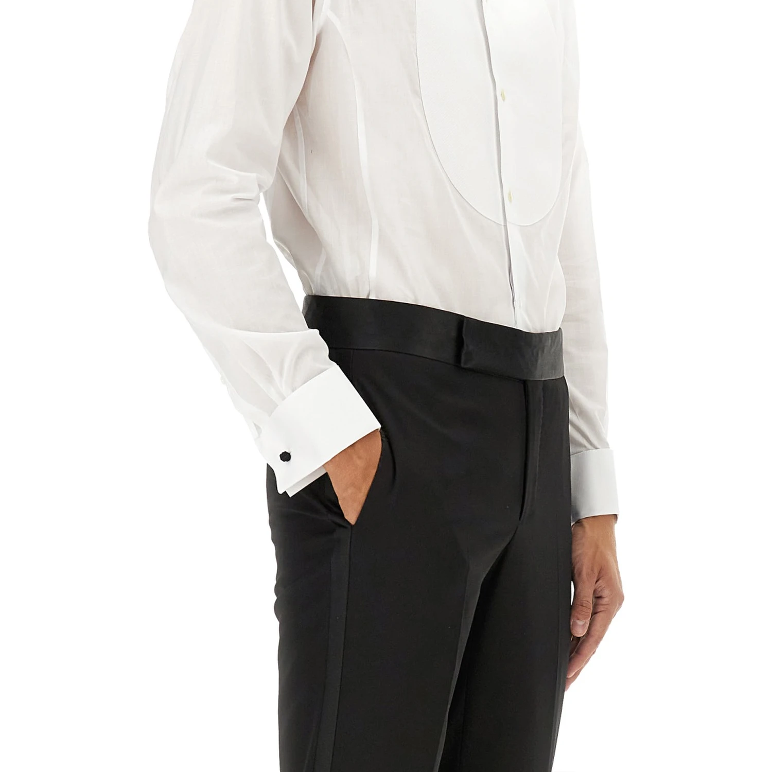CAMICIA SMOKING IN COTONE