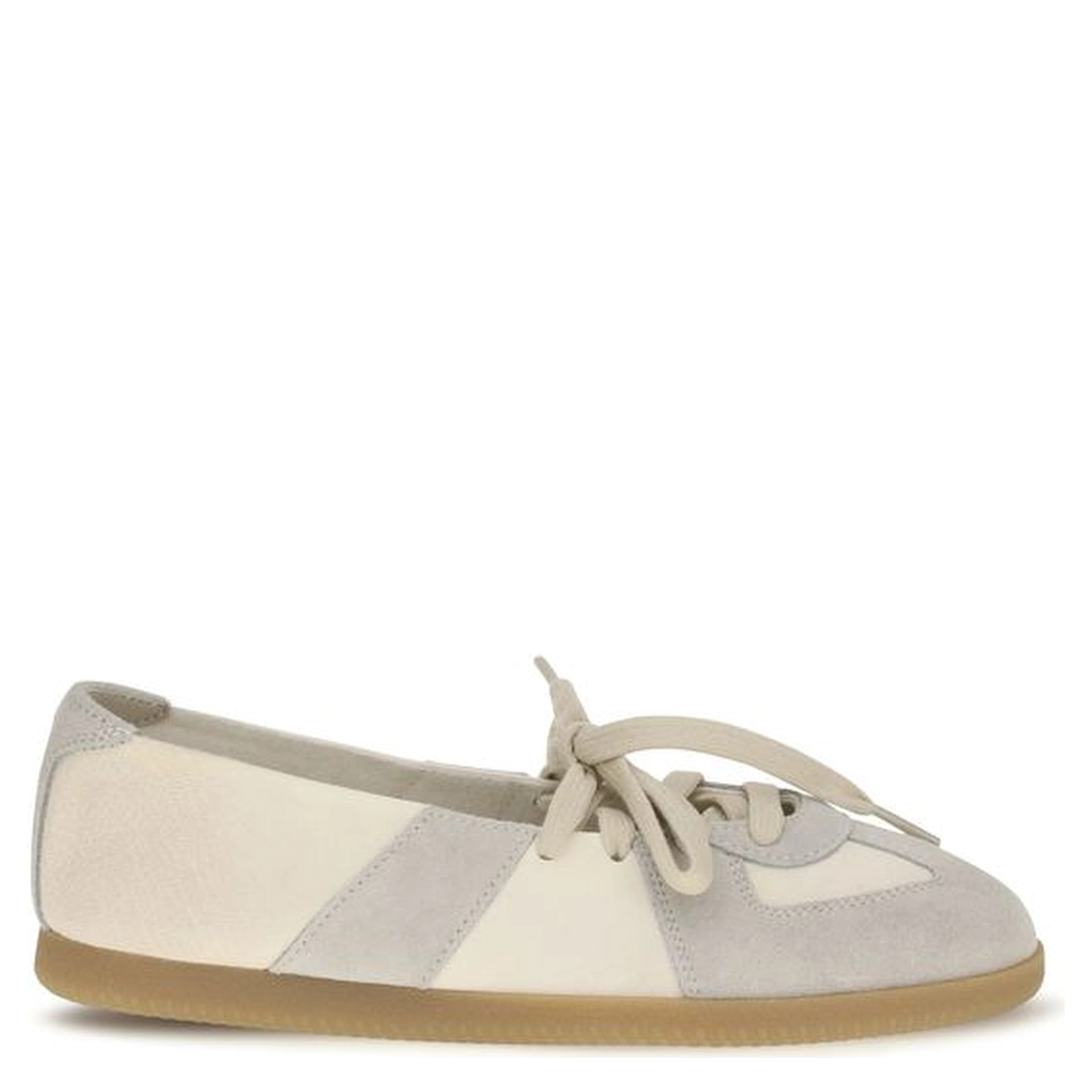 Beige Calf Leather Bos Taurus Ballet Flats