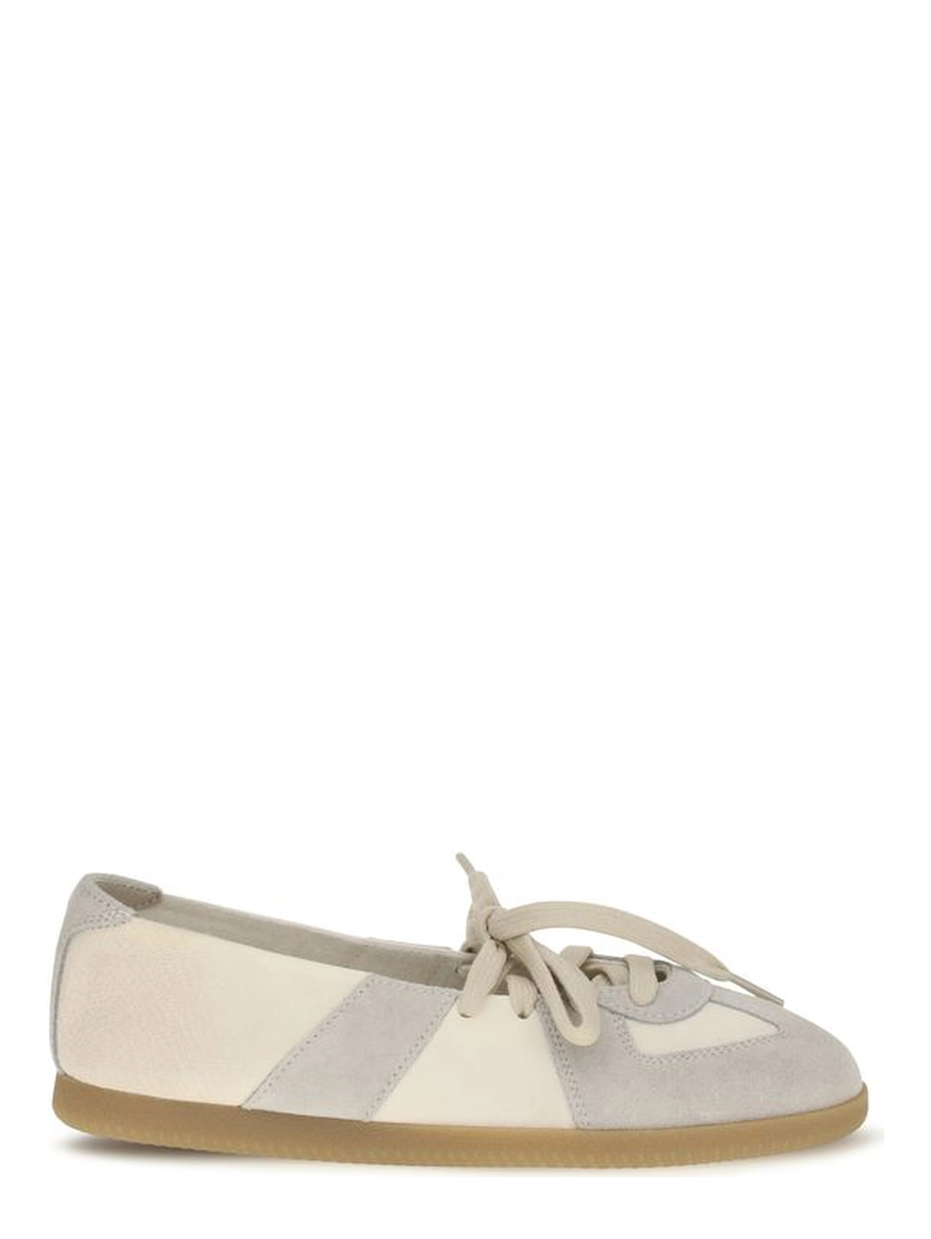 Beige Calf Leather Bos Taurus Ballet Flats