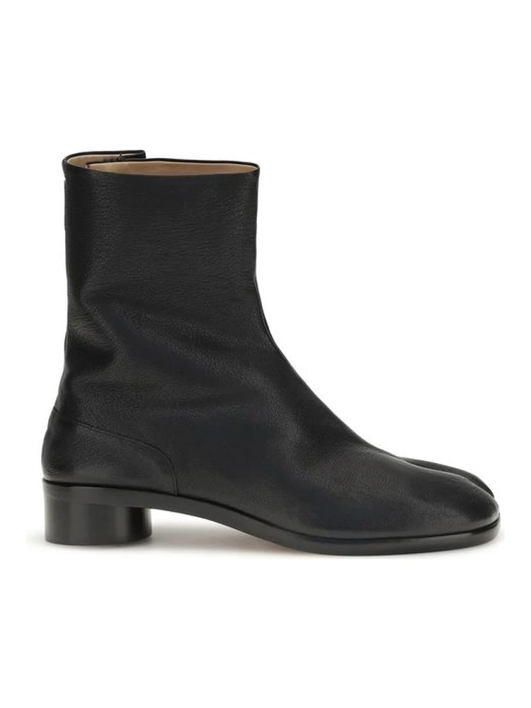 Black Calf Leather Bos Taurus Ankle Boots