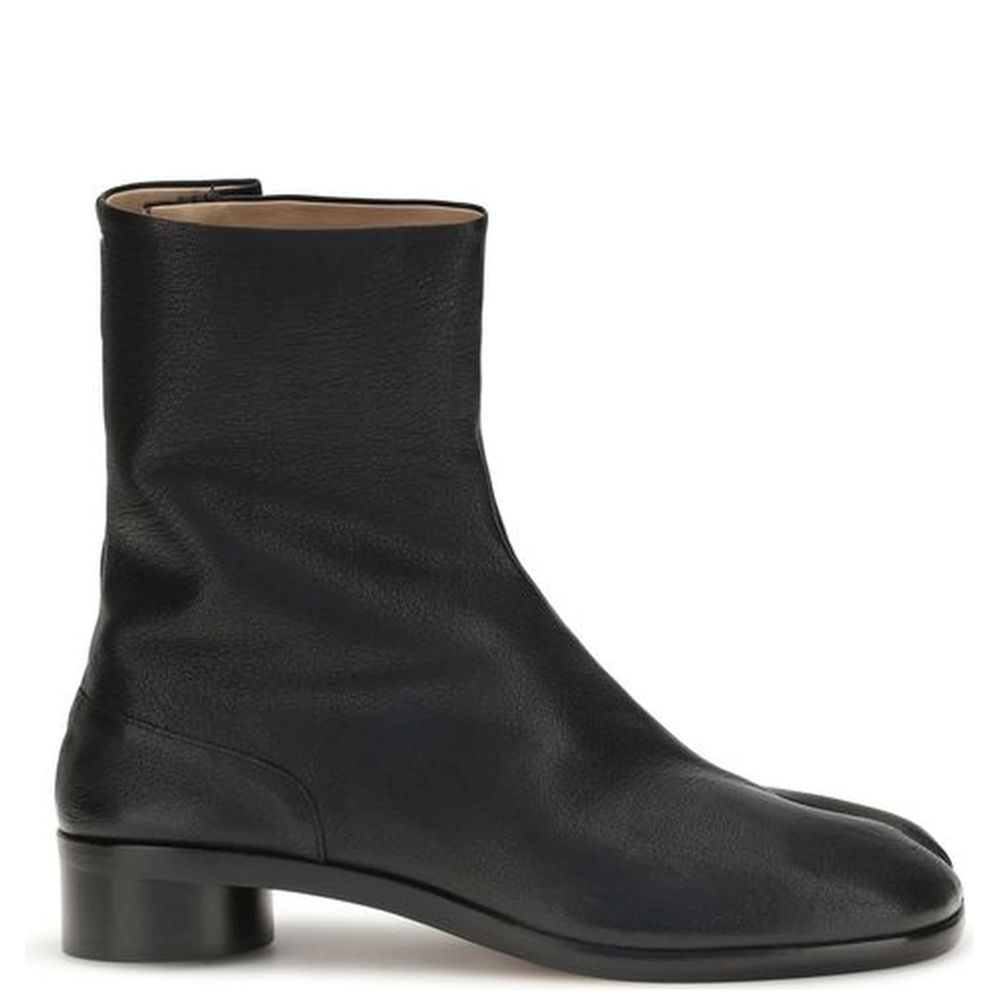 Black Calf Leather Bos Taurus Ankle Boots