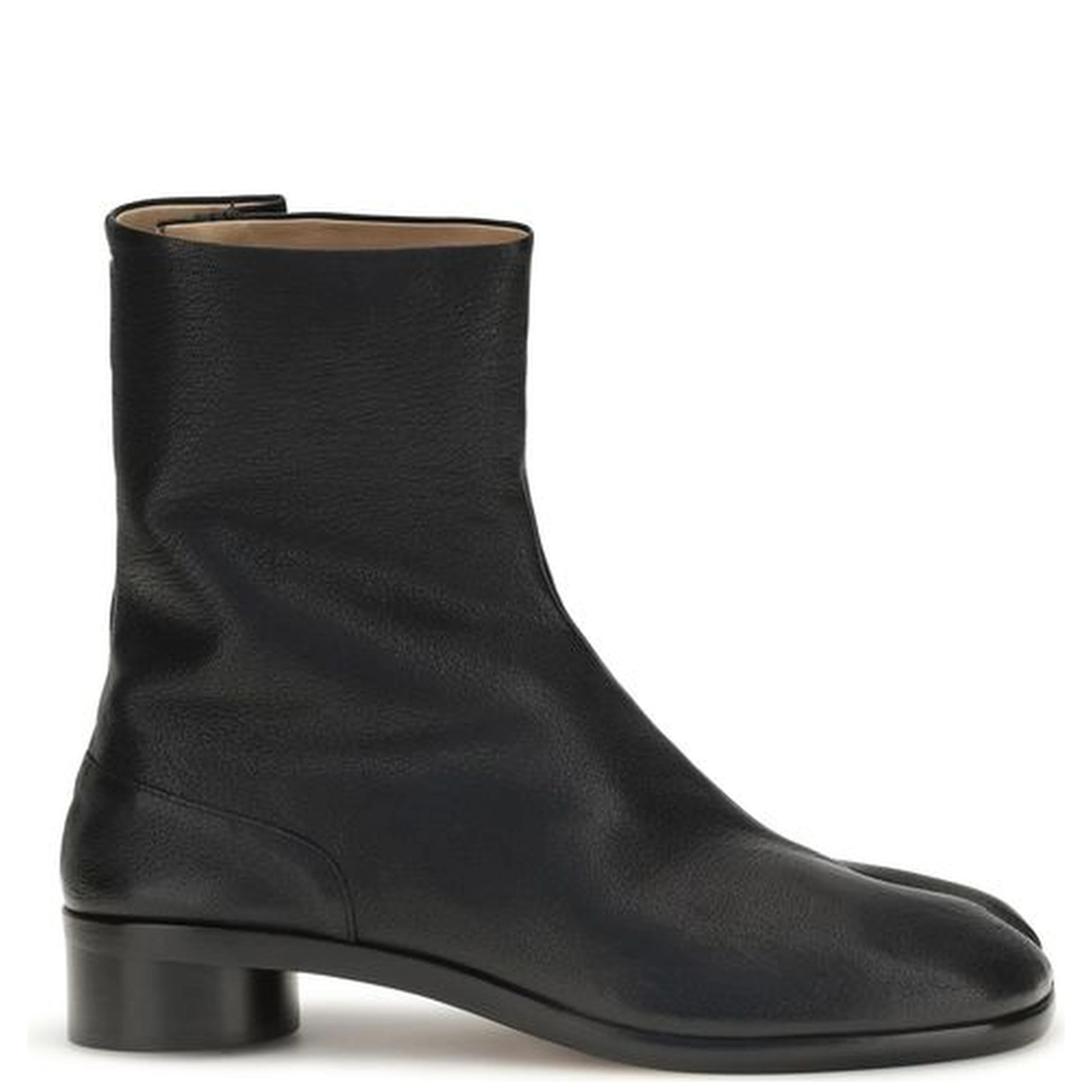 Black Calf Leather Bos Taurus Ankle Boots