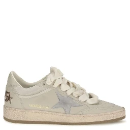 Beige Calf Leather Bos Taurus Low Top Sneakers