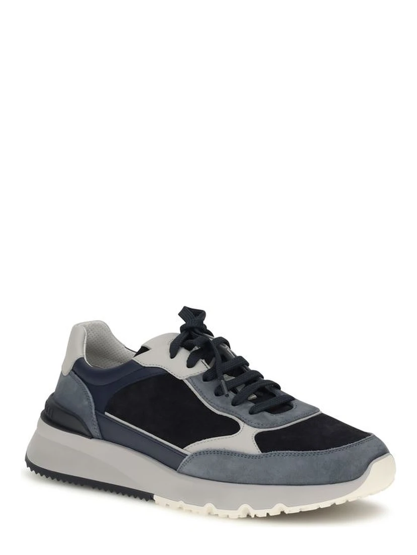 Blue Calf Leather Bos Taurus Athletic Sneakers