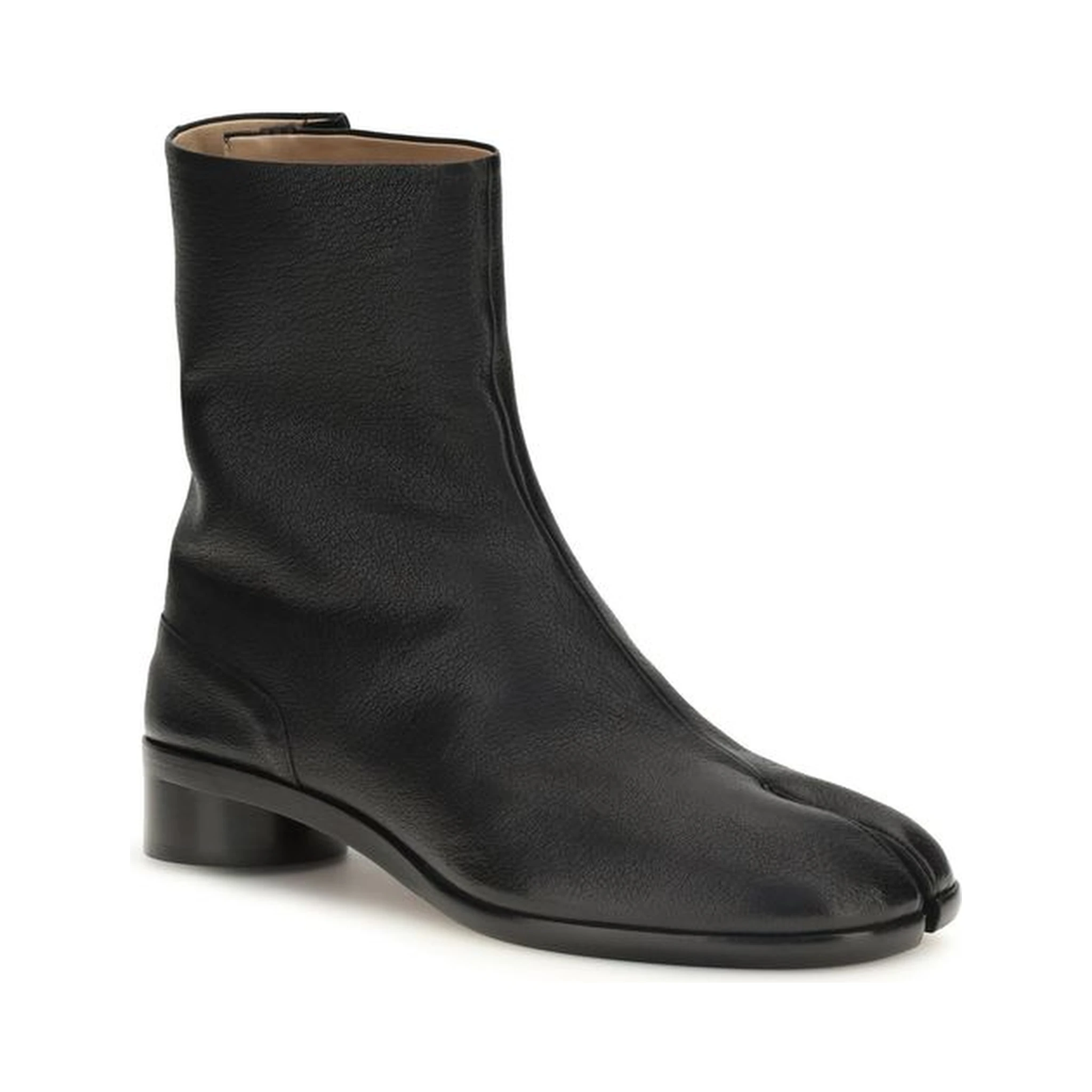 Black Calf Leather Bos Taurus Ankle Boots