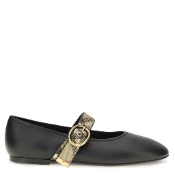 Black Calf Leather Bos Taurus Ballet Flats