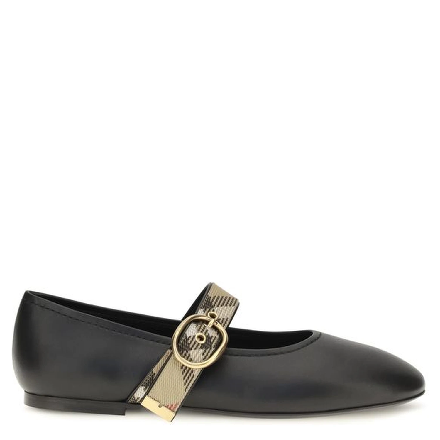 Black Calf Leather Bos Taurus Ballet Flats