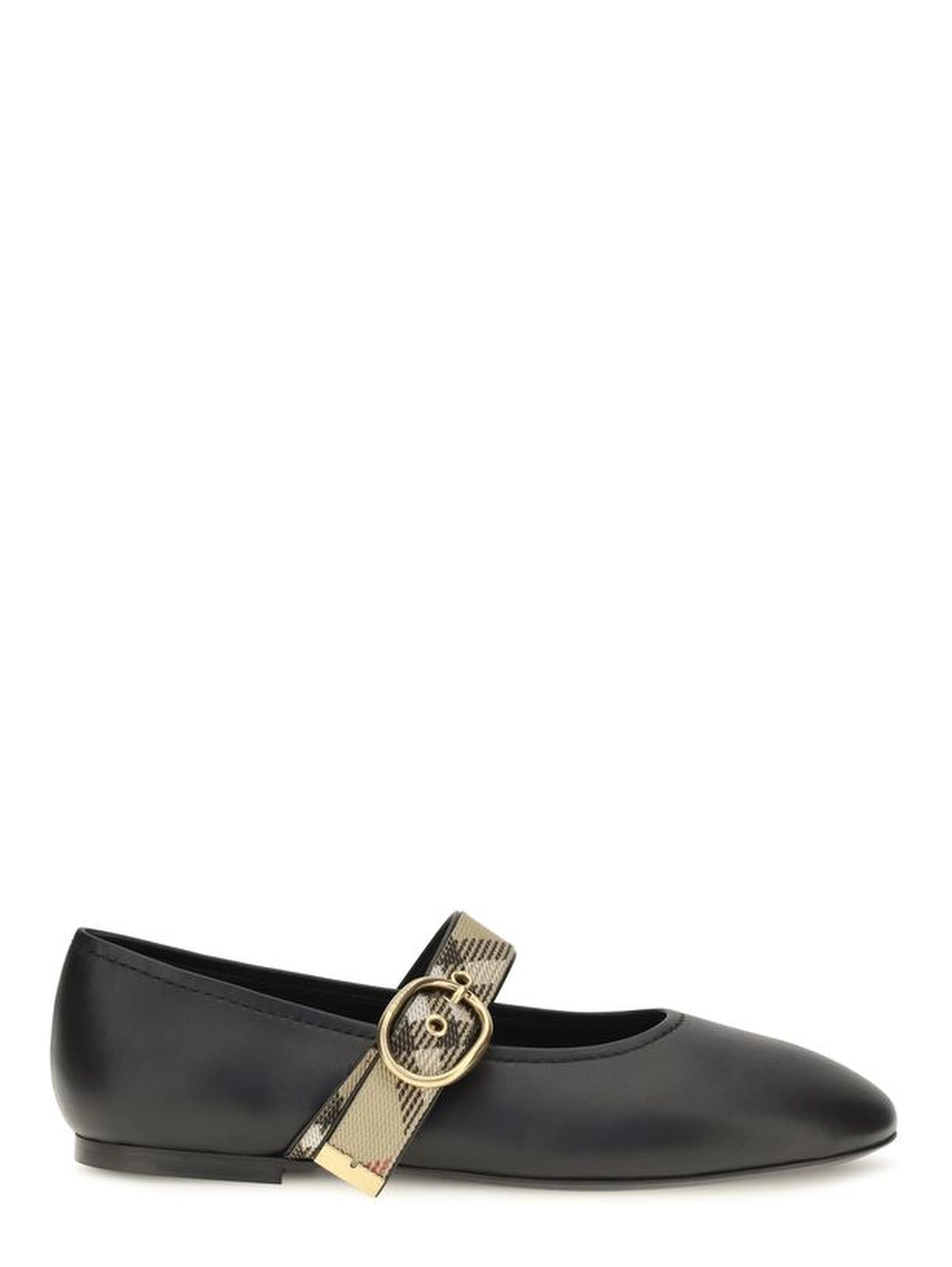 Black Calf Leather Bos Taurus Ballet Flats