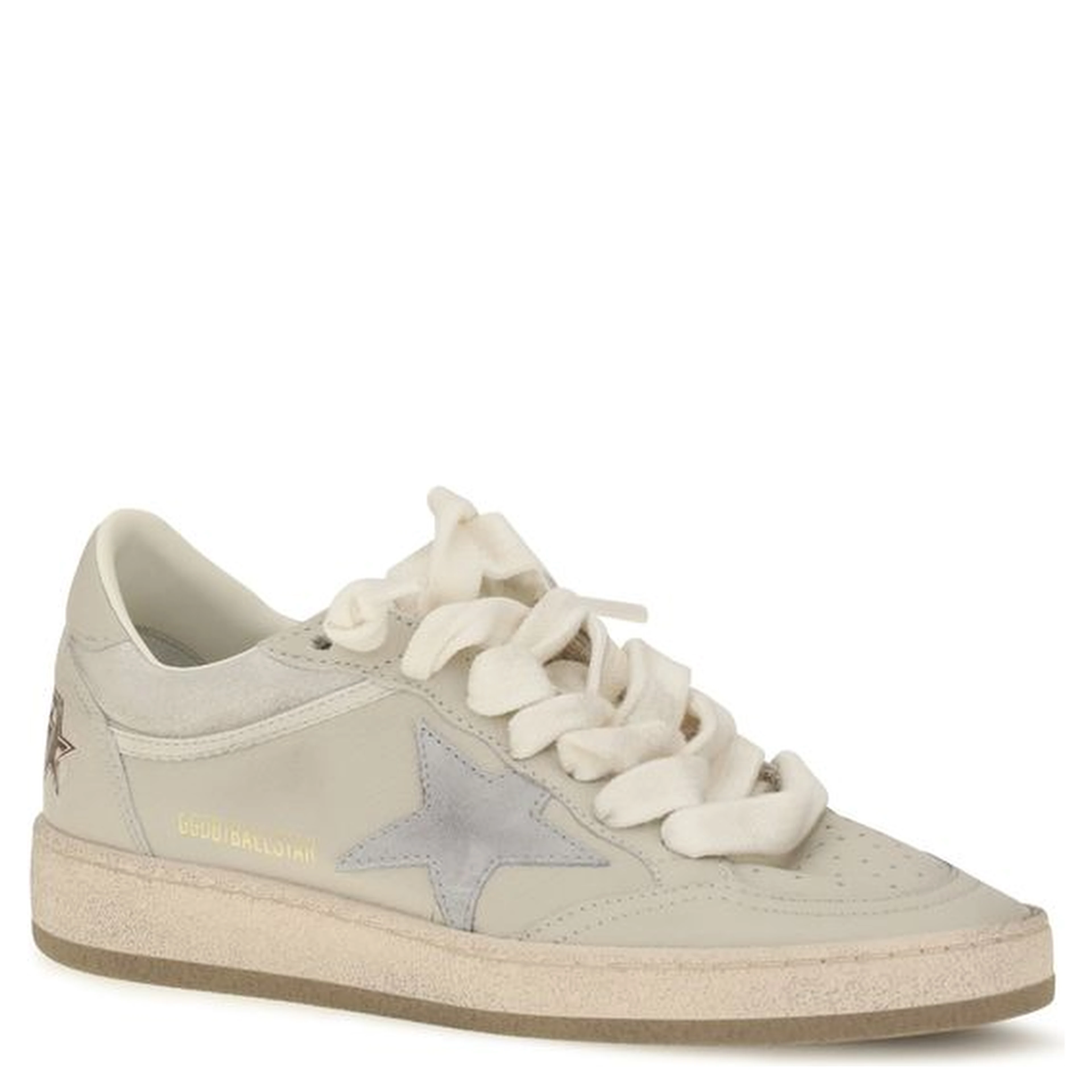 Beige Calf Leather Bos Taurus Low Top Sneakers