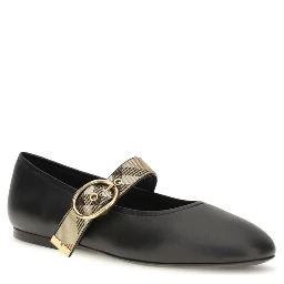 Black Calf Leather Bos Taurus Ballet Flats
