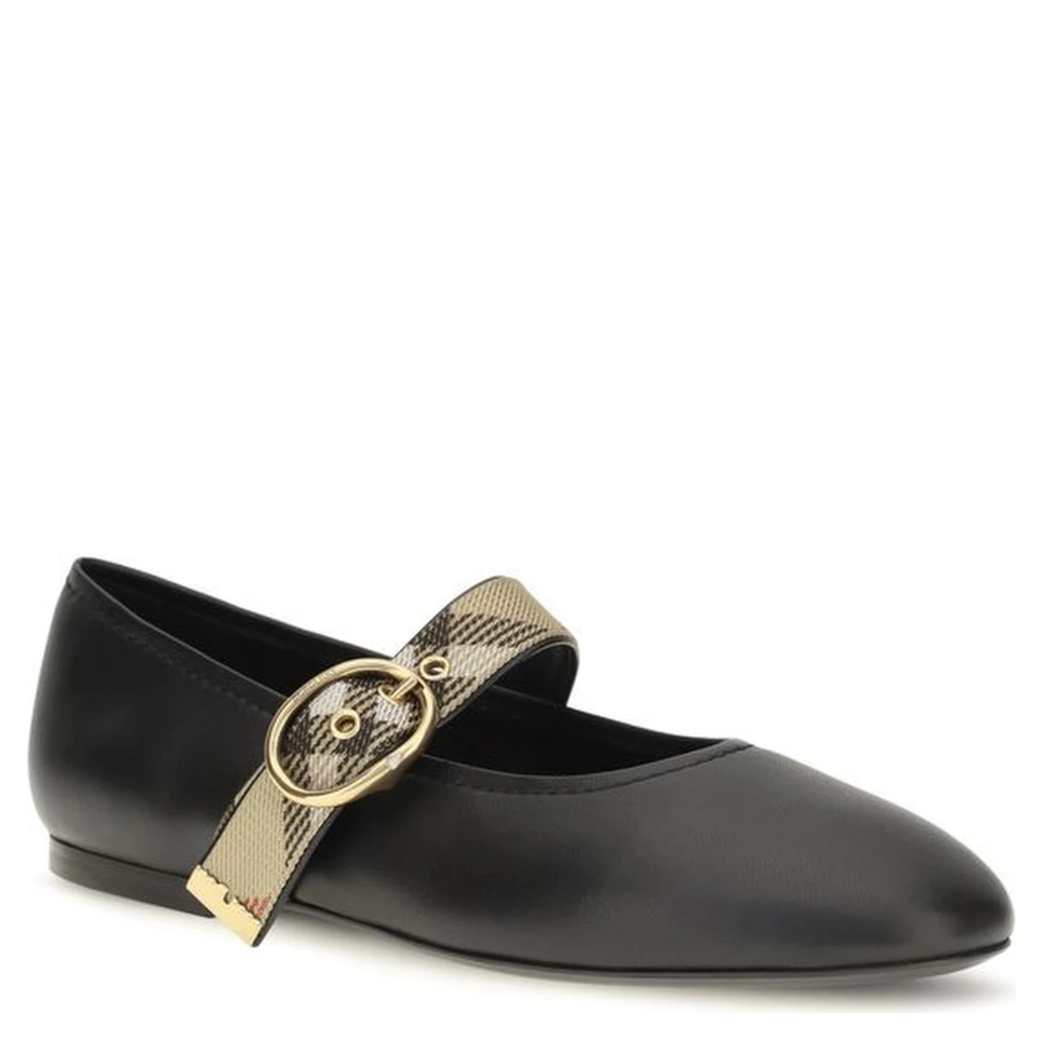 Black Calf Leather Bos Taurus Ballet Flats