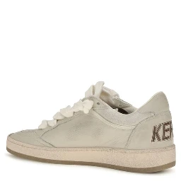 Beige Calf Leather Bos Taurus Low Top Sneakers