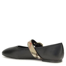 Black Calf Leather Bos Taurus Ballet Flats