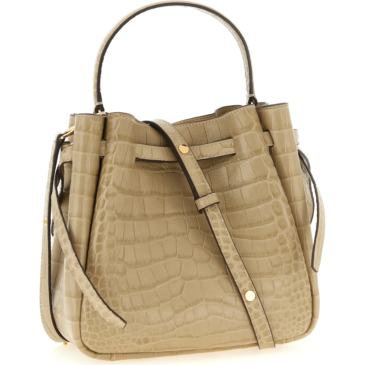 Beige Cowhide Shoulder Bag