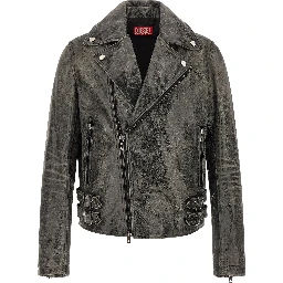 Gray Cowhide Leather Jacket