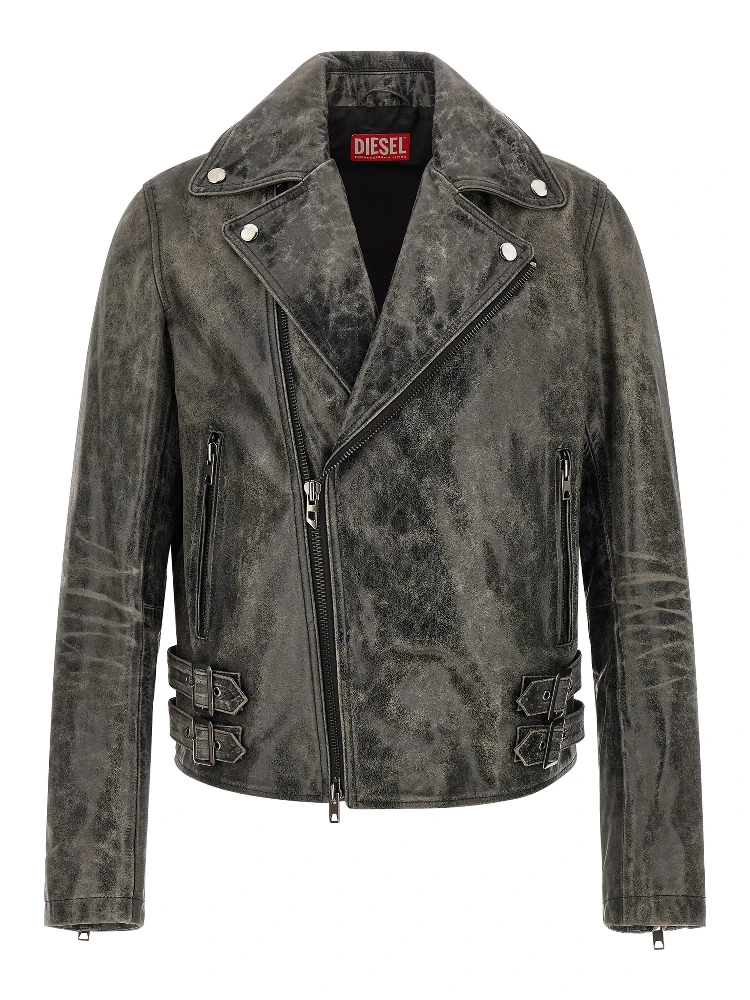 Gray Cowhide Leather Jacket