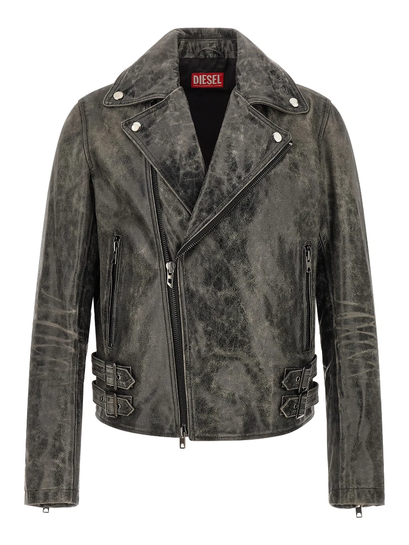 Gray Cowhide Leather Jacket