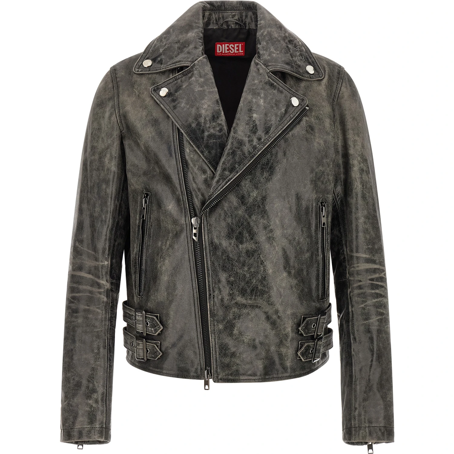 Gray Cowhide Leather Jacket