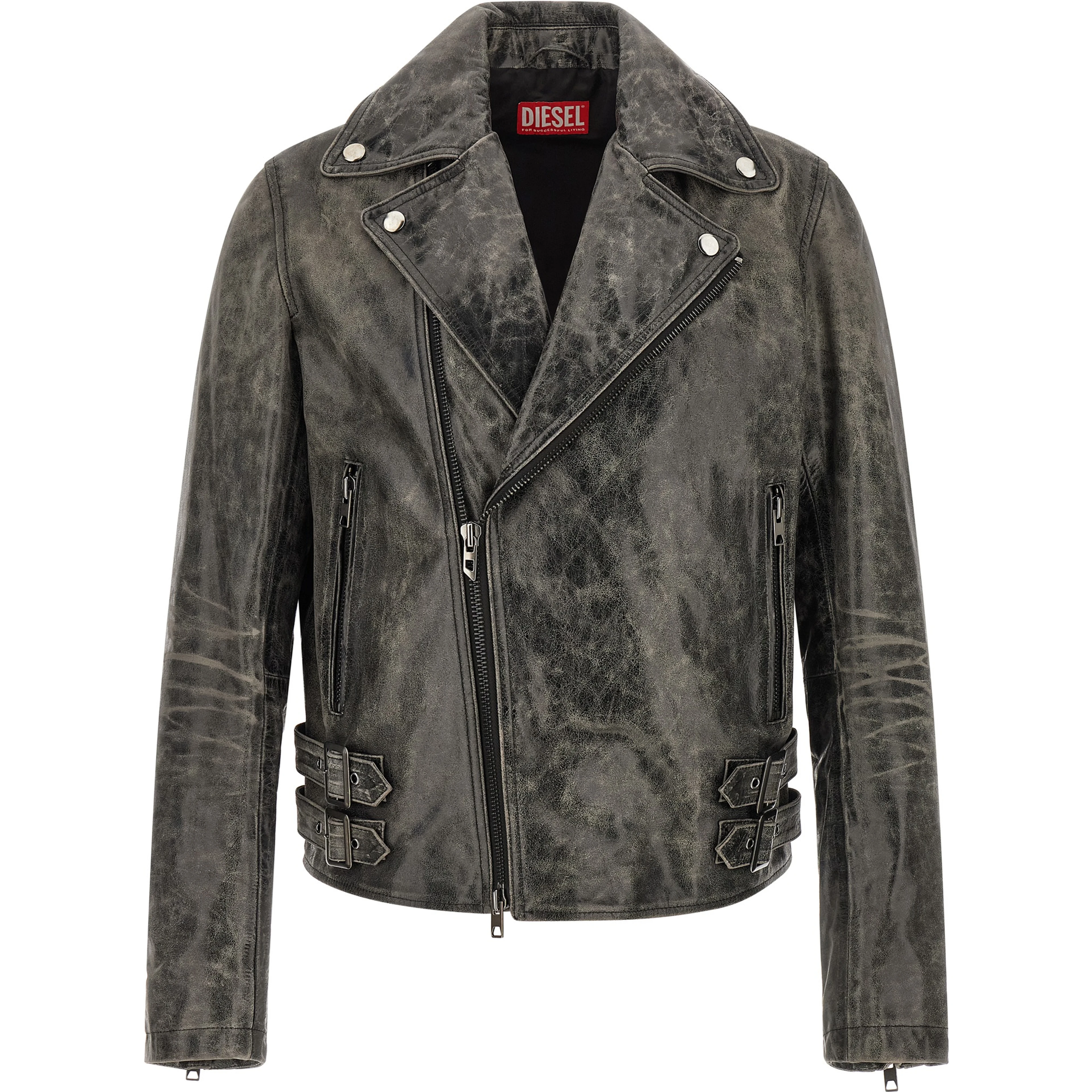Gray Cowhide Leather Jacket