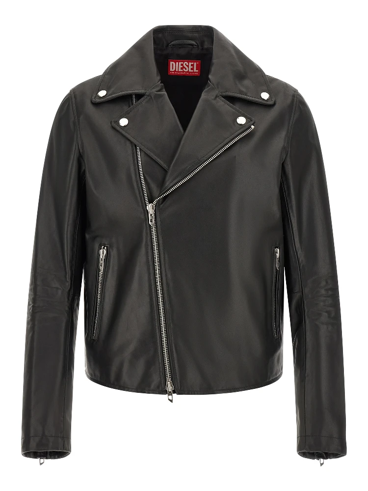 Black Cowhide Leather Jacket