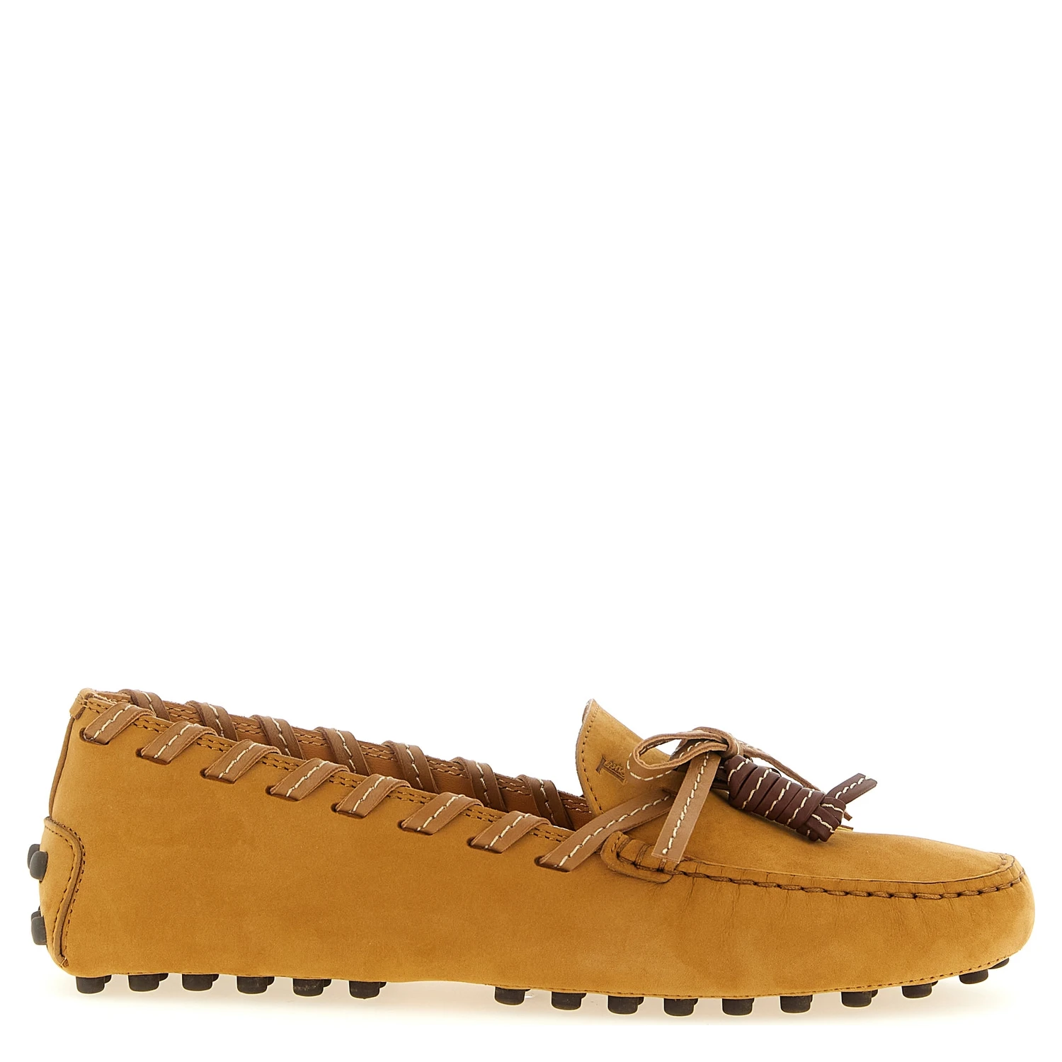 Beige Calfskin Slip-On Loafers