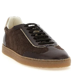 Brown Calfskin Low Top Sneakers