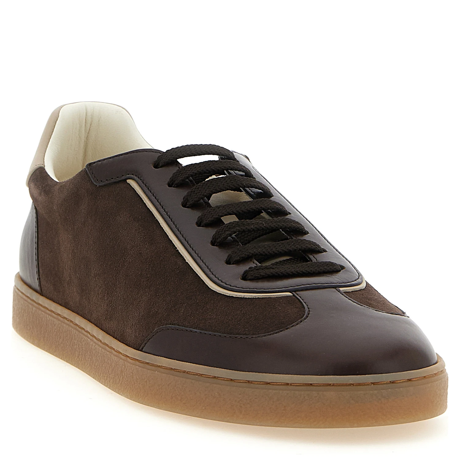 Brown Calfskin Low Top Sneakers