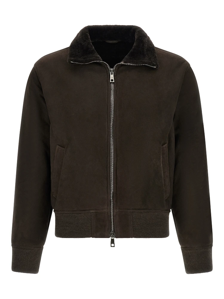 Brown Lamb Leather Leather Jacket