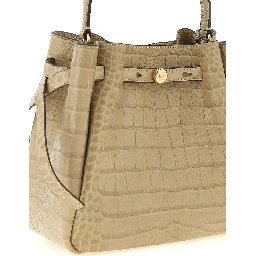 Beige Cowhide Shoulder Bag
