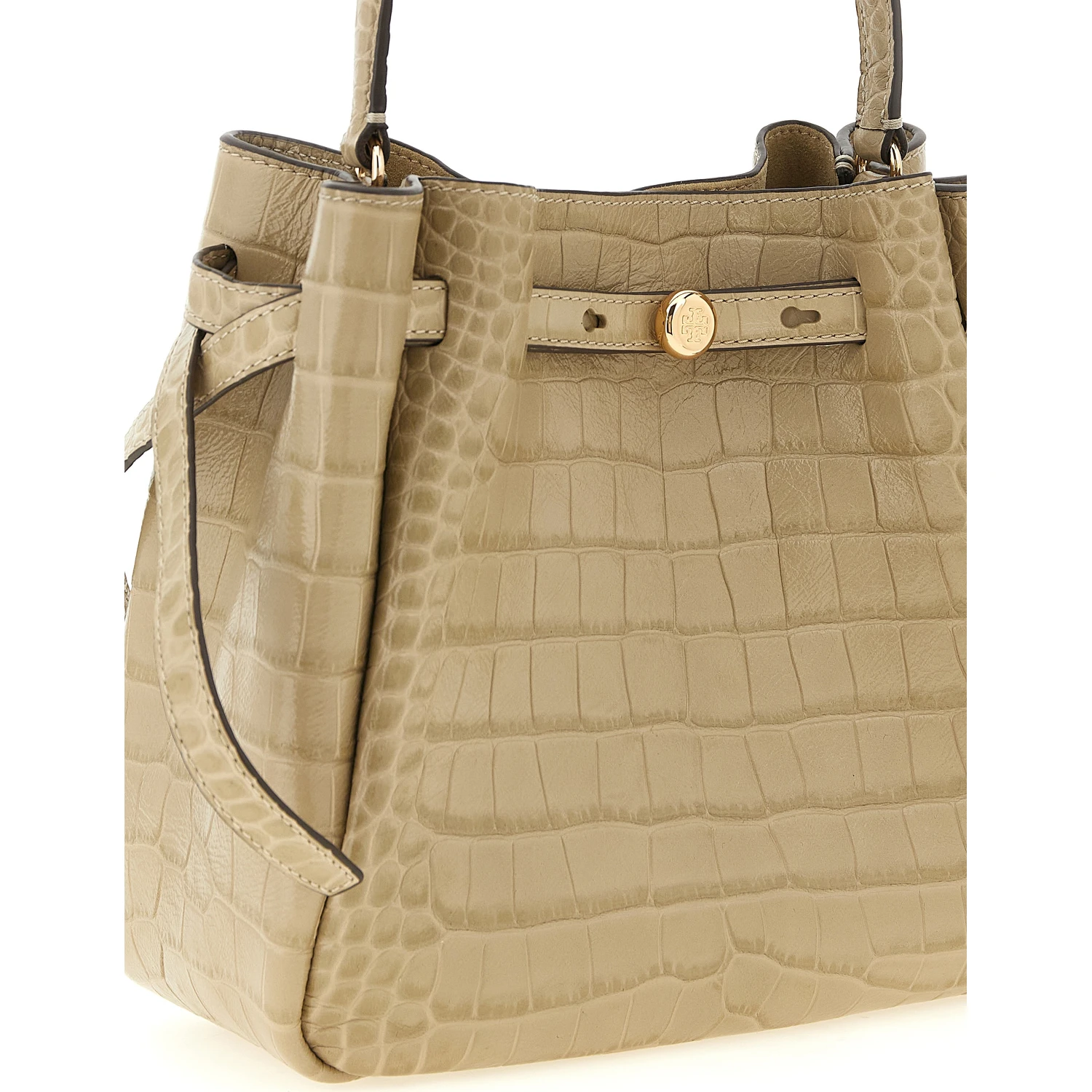 Beige Cowhide Shoulder Bag