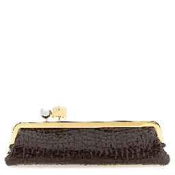 Brown Goatskin Clutch Bag