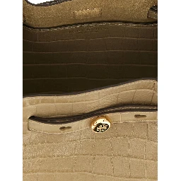 Beige Cowhide Shoulder Bag