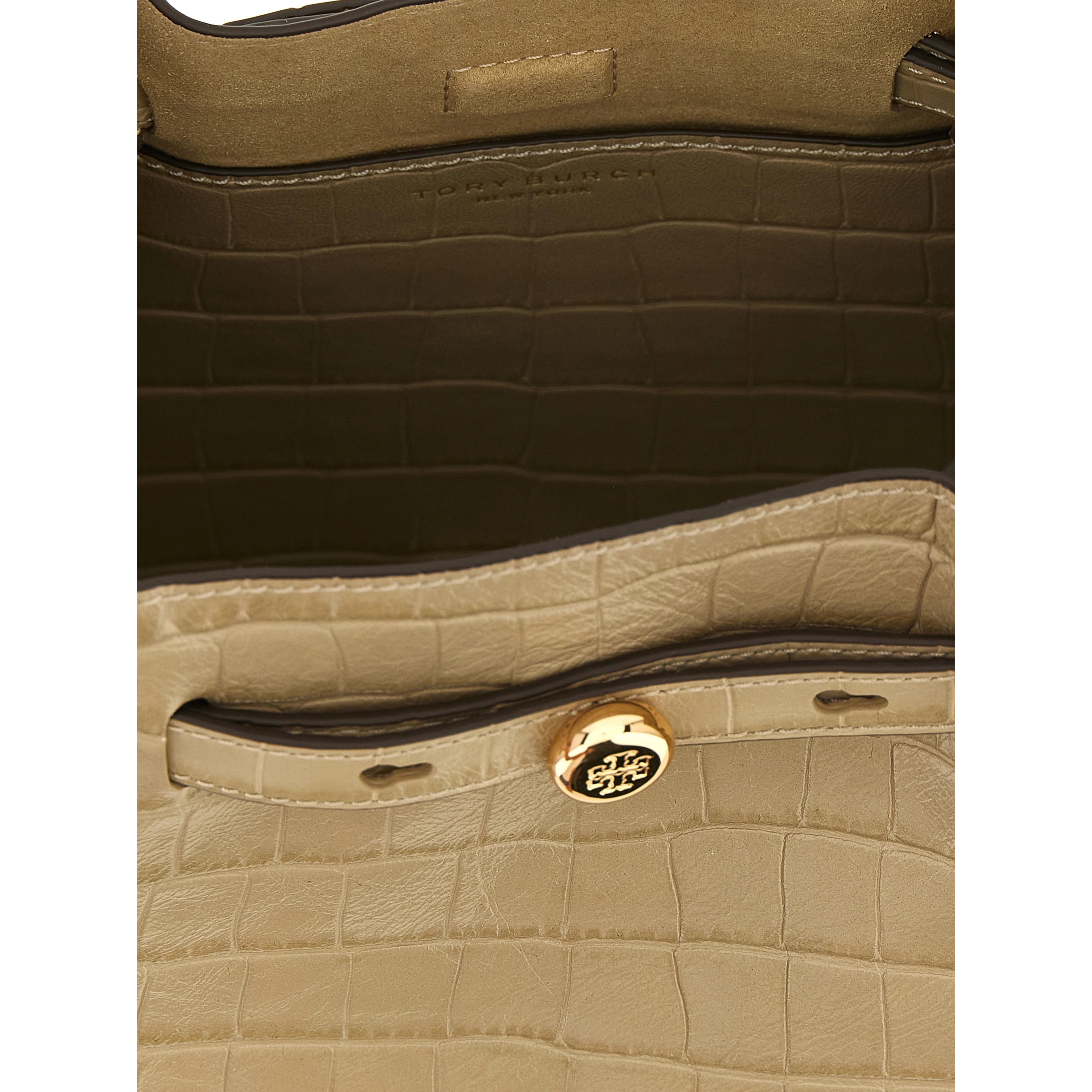 Beige Cowhide Shoulder Bag