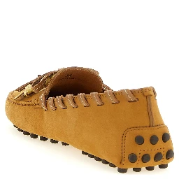 Beige Calfskin Slip-On Loafers