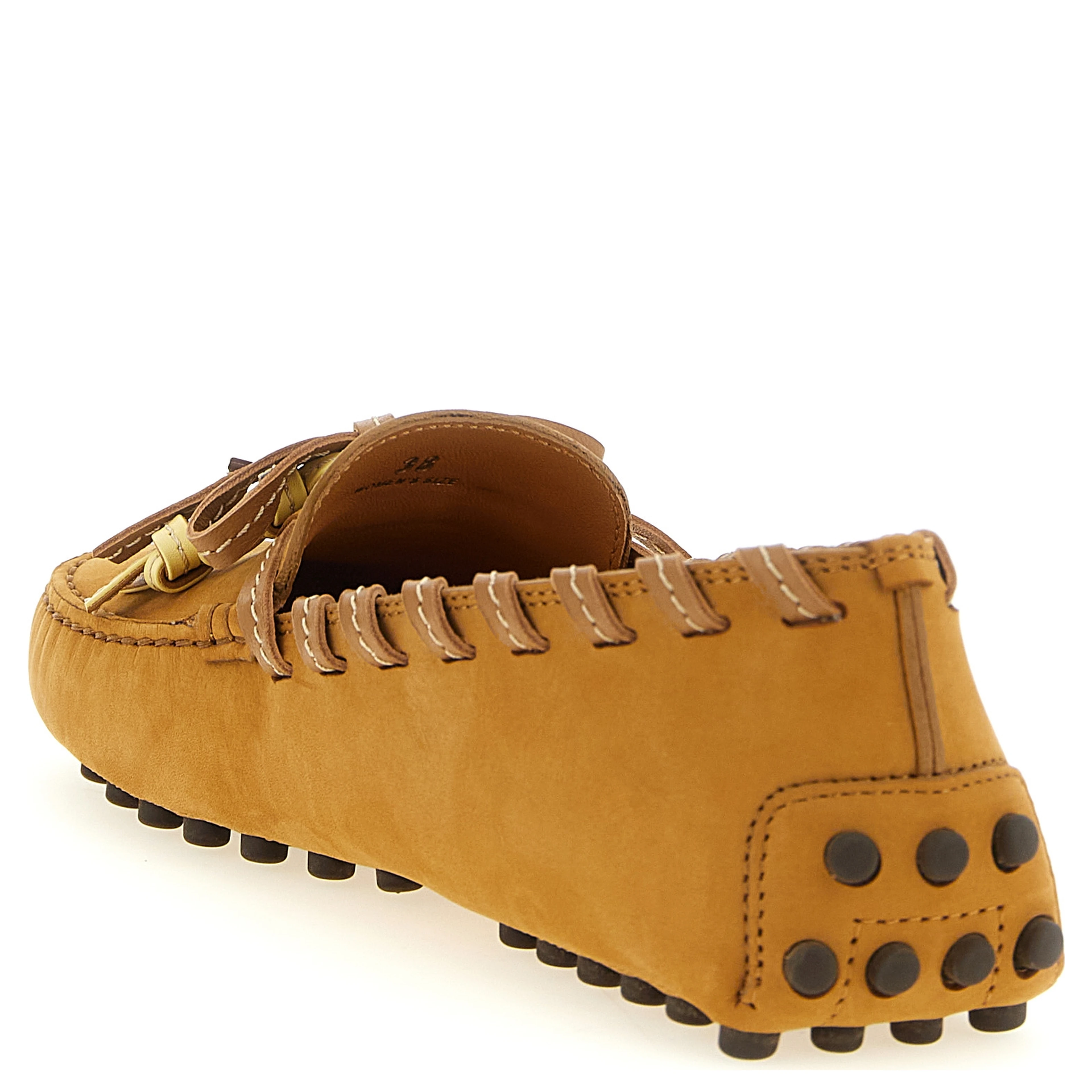 Beige Calfskin Slip-On Loafers