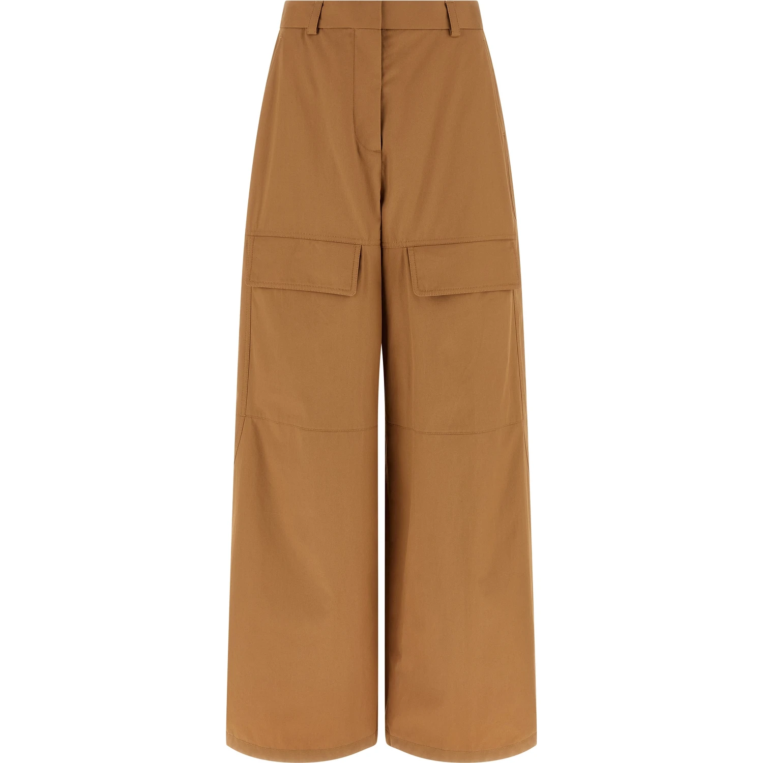 Beige Cotton Cargo Pants